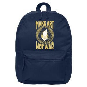 Make Art Not War Cameo Portrait 16 in Basic Backpack