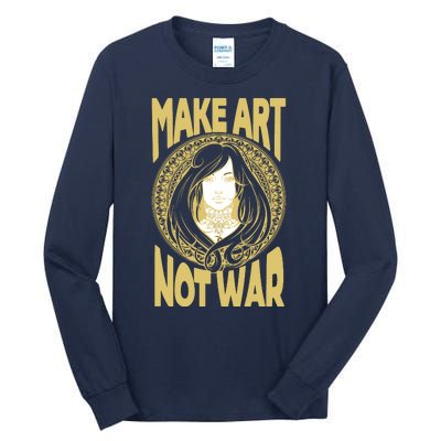 Make Art Not War Cameo Portrait Tall Long Sleeve T-Shirt