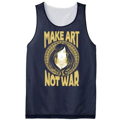 Make Art Not War Cameo Portrait Mesh Reversible Basketball Jersey Tank