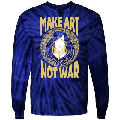 Make Art Not War Cameo Portrait Tie-Dye Long Sleeve Shirt