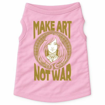 Make Art Not War Cameo Portrait Doggie Tank