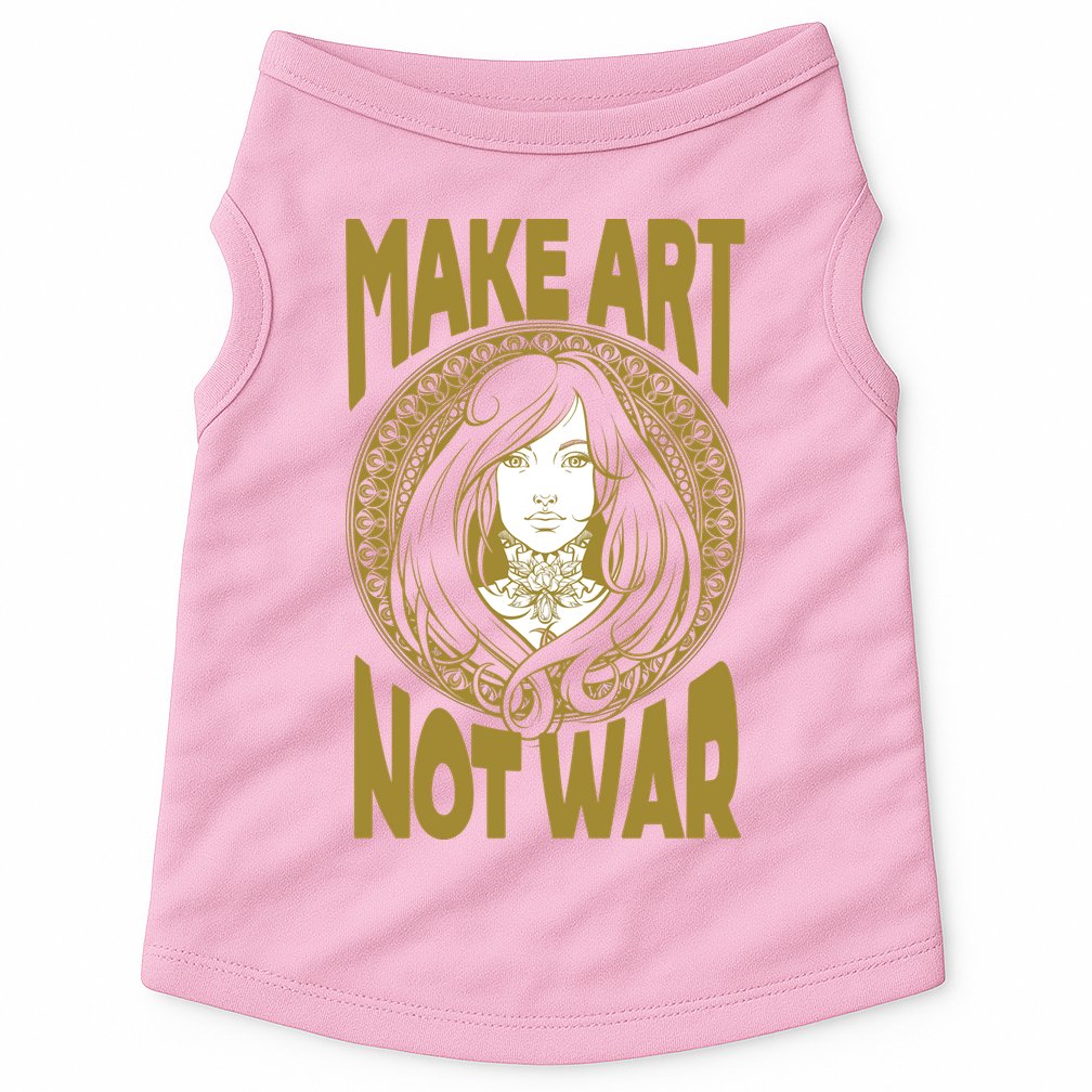 Make Art Not War Cameo Portrait Doggie Tank