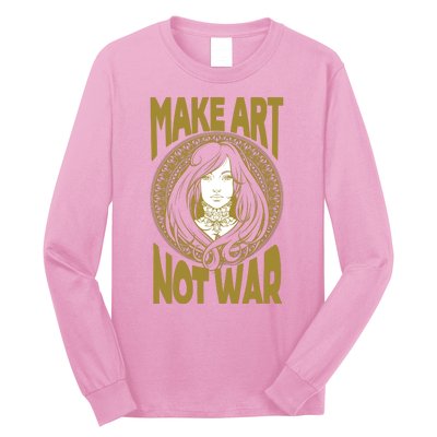 Make Art Not War Cameo Portrait Long Sleeve Shirt