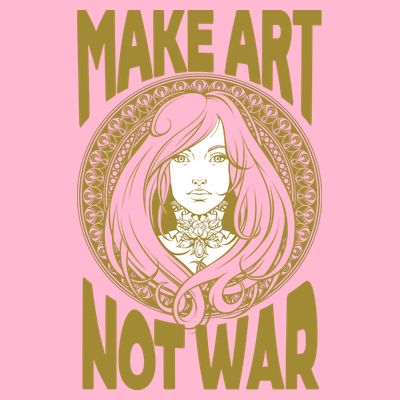 Make Art Not War Cameo Portrait T-Shirt