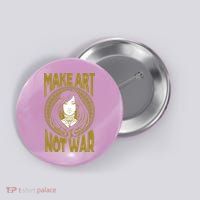 Make Art Not War Cameo Portrait Button