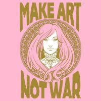 Make Art Not War Cameo Portrait Magnet