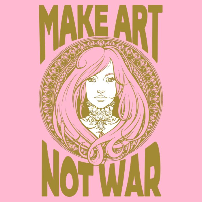 Make Art Not War Cameo Portrait Magnet