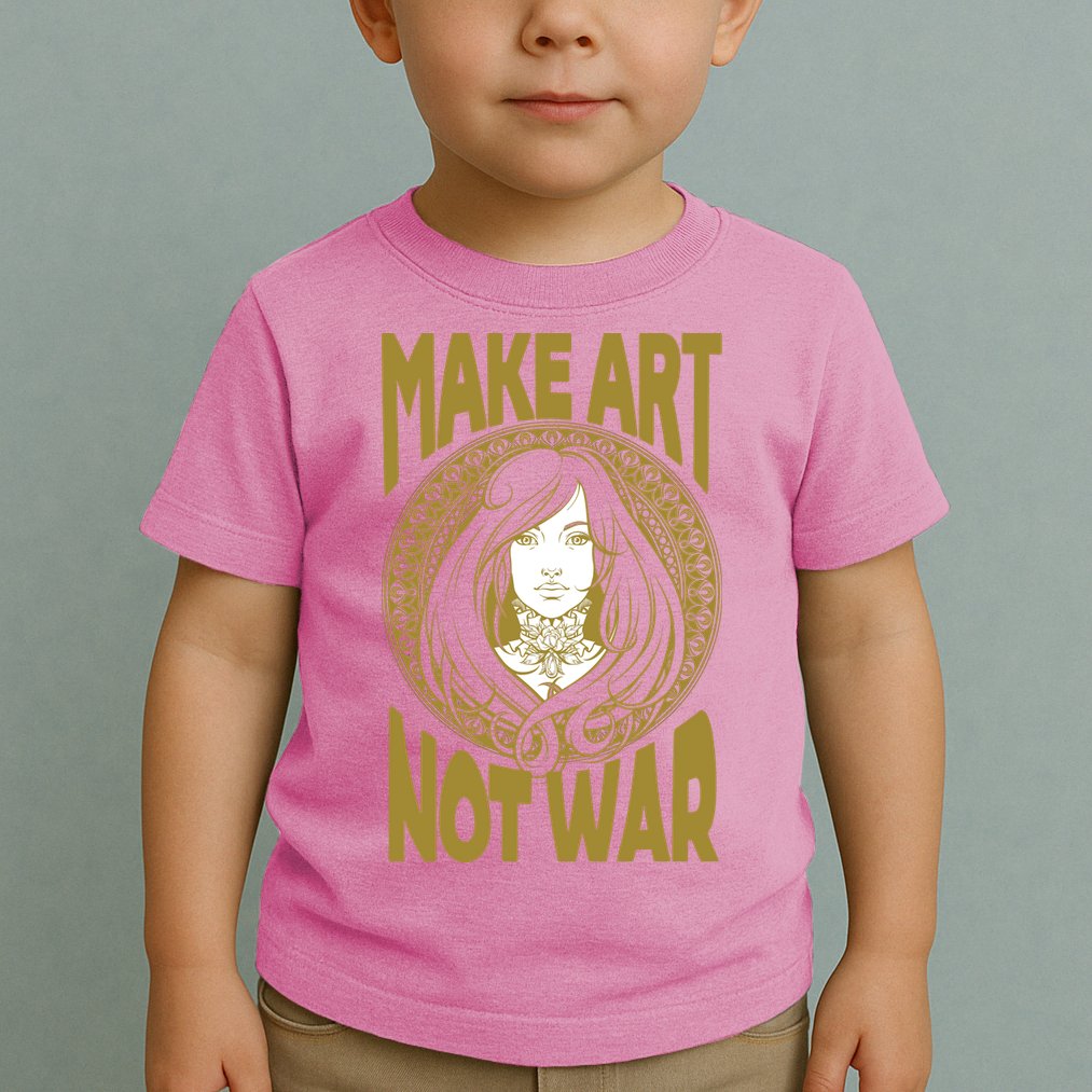 Make Art Not War Cameo Portrait Toddler T-Shirt