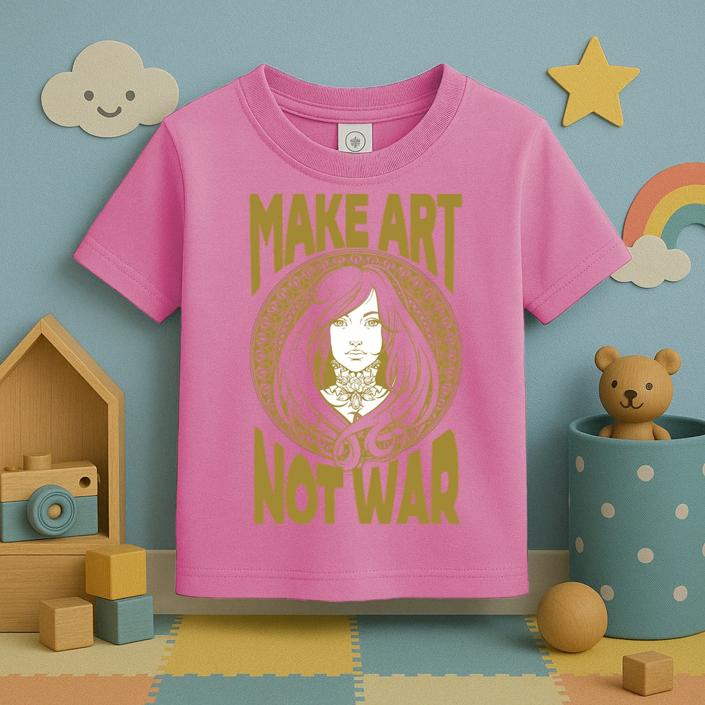 Make Art Not War Cameo Portrait Toddler T-Shirt