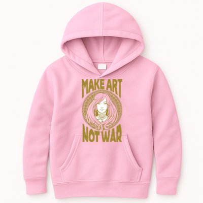 Make Art Not War Cameo Portrait Kids Hoodie