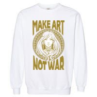 Make Art Not War Cameo Portrait Garment-Dyed Sweatshirt