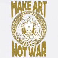 Make Art Not War Cameo Portrait Garment-Dyed Sweatshirt