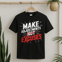 Make Adjustments Not Excuse Motivational Hustle Discipline T-Shirt