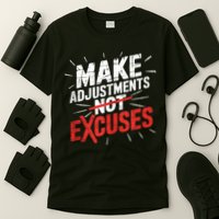 Make Adjustments Not Excuse Motivational Hustle Discipline T-Shirt