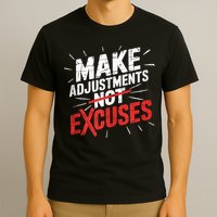 Make Adjustments Not Excuse Motivational Hustle Discipline T-Shirt