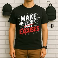 Make Adjustments Not Excuse Motivational Hustle Discipline T-Shirt