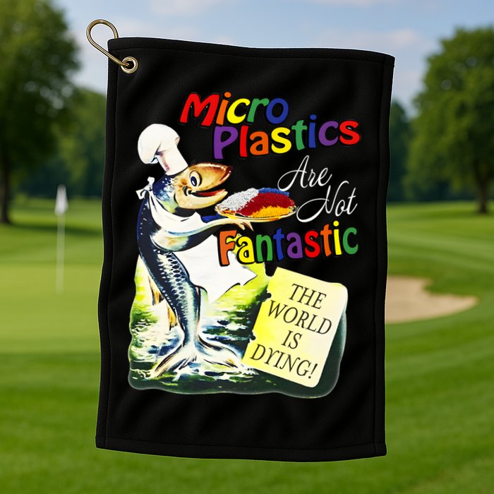 Microplastics Are Not Fantastic The World Is Dring Golf Towel
