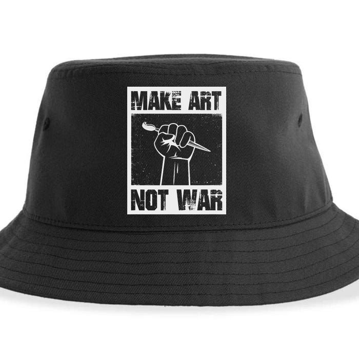 Make Art Not War Sustainable Bucket Hat