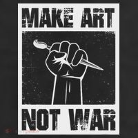 Make Art Not War 11oz C Handle Ceramic Mug