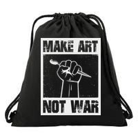 Make Art Not War Drawstring Bag