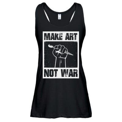Make Art Not War Ladies Essential Flowy Tank