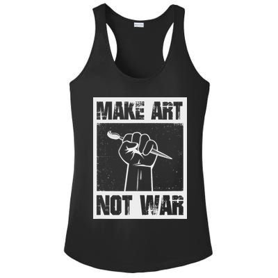 Make Art Not War Ladies PosiCharge Competitor Racerback Tank