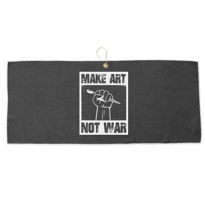 Make Art Not War Large Microfiber Waffle Golf Towel