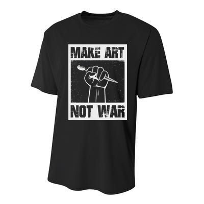 Make Art Not War Youth Performance Sprint T-Shirt