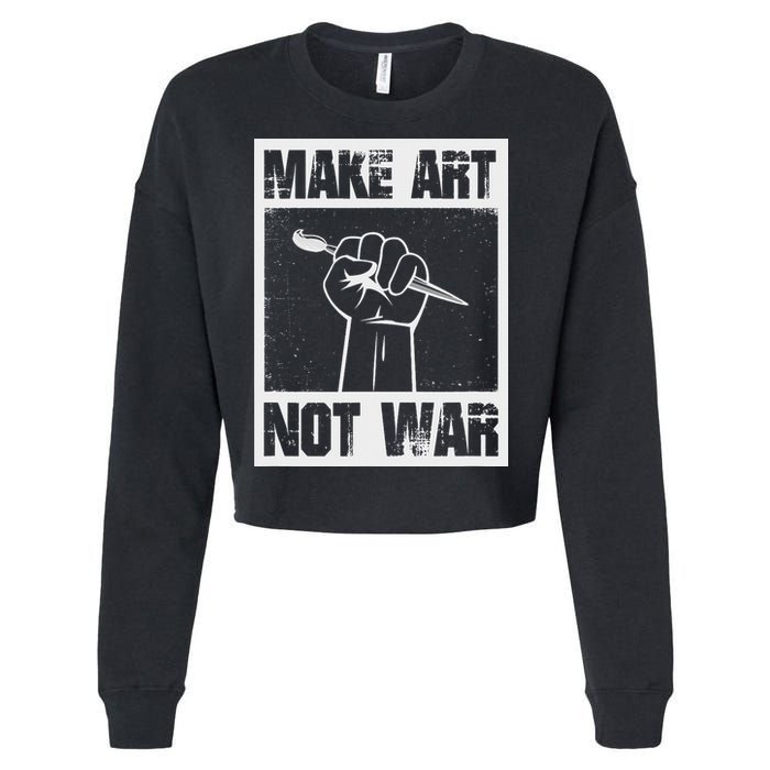 Make Art Not War Cropped Pullover Crew