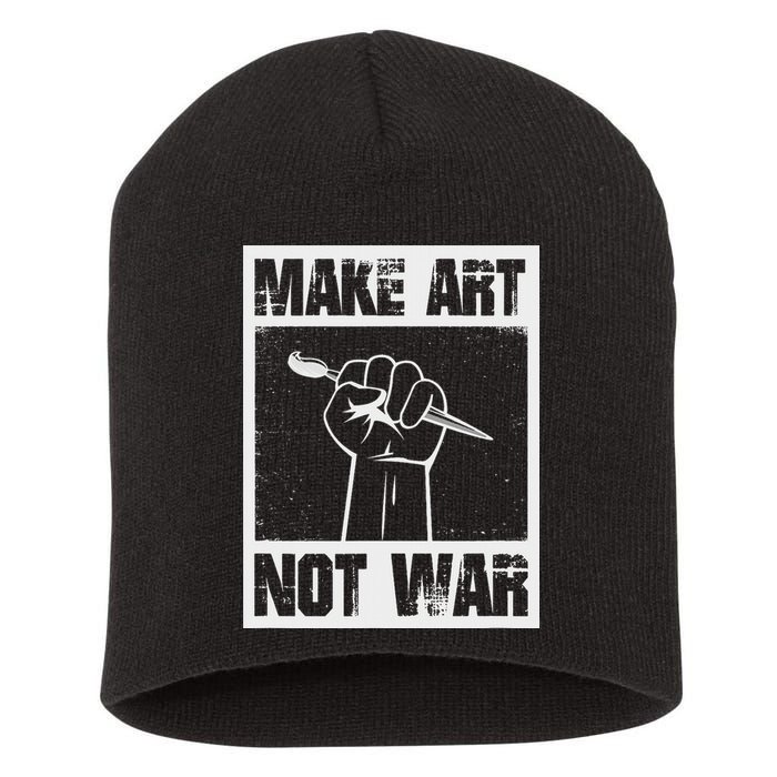 Make Art Not War Short Acrylic Beanie