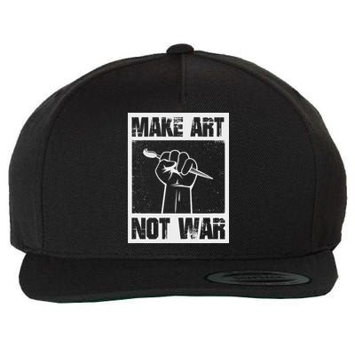 Make Art Not War Wool Snapback Cap