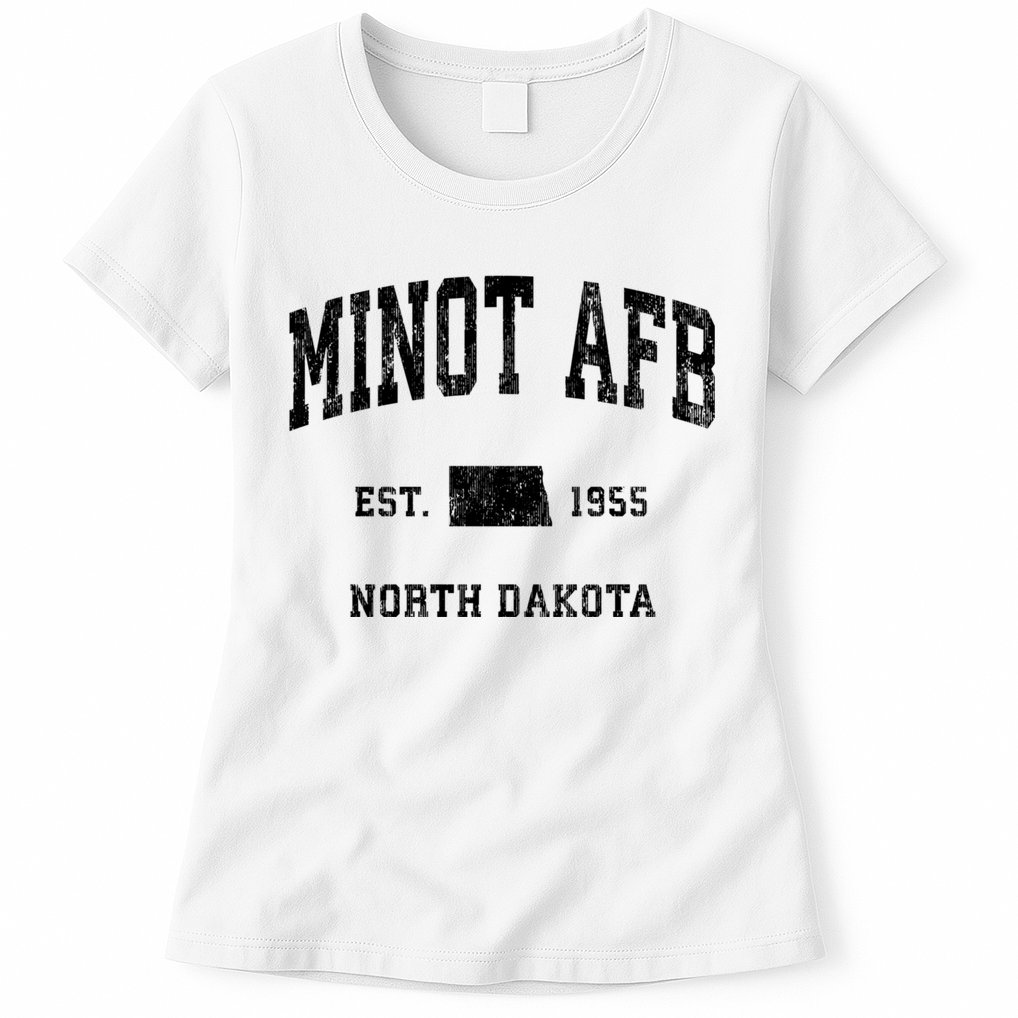 Minot Afb North Dakota Nd Vintage Established Athletic Sports Design Womens T-Shirt