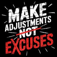 Make Adjustments Not Excuse Motivational Hustle Discipline  Flat Bill Trucker Hat