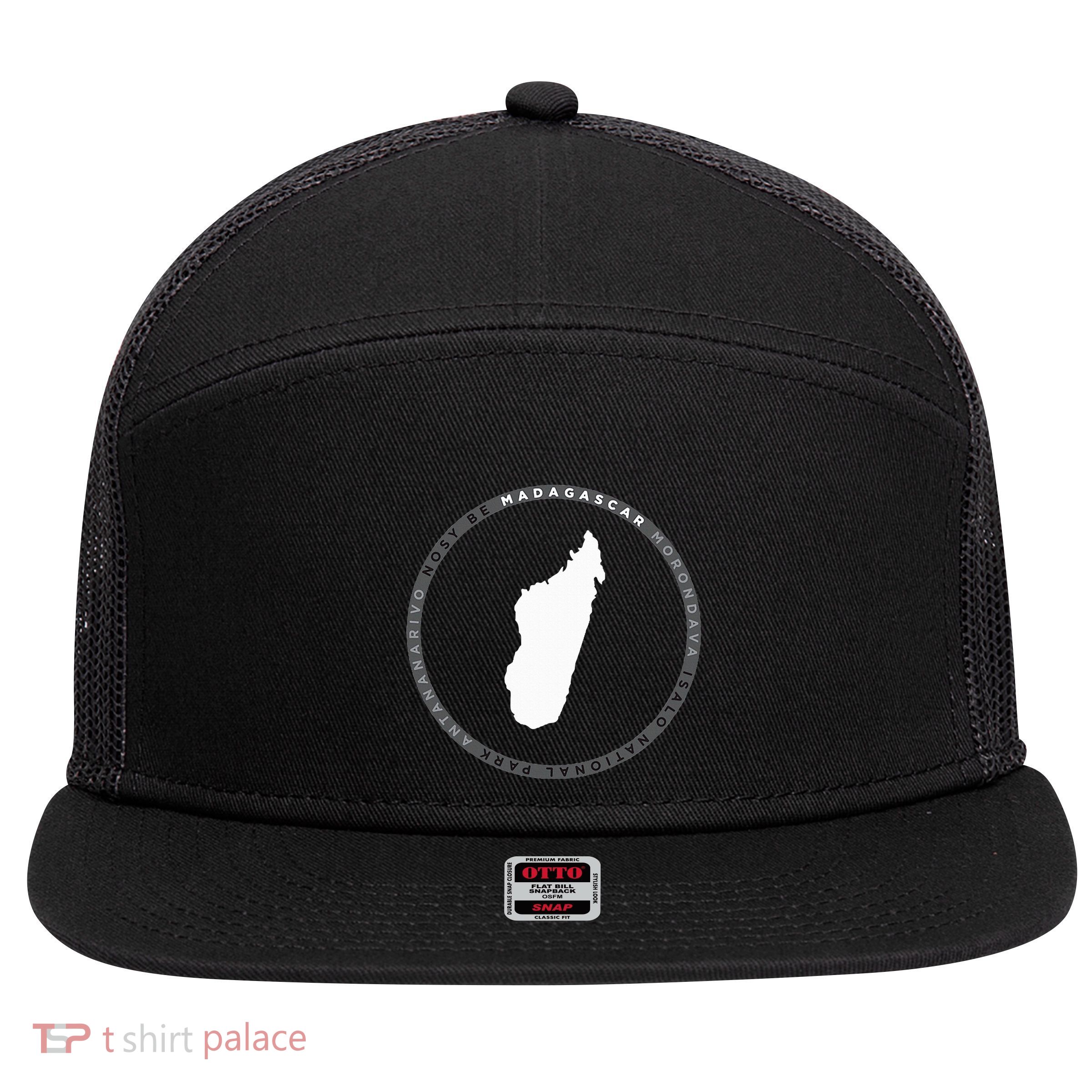 Madagascar Antananarivo Nosy Be Isalo Graphic 7 Panel Mesh Trucker Snapback Hat