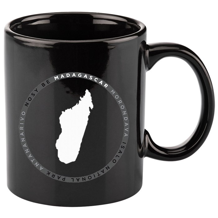 Madagascar Antananarivo Nosy Be Isalo Graphic 11oz C Handle Ceramic Mug