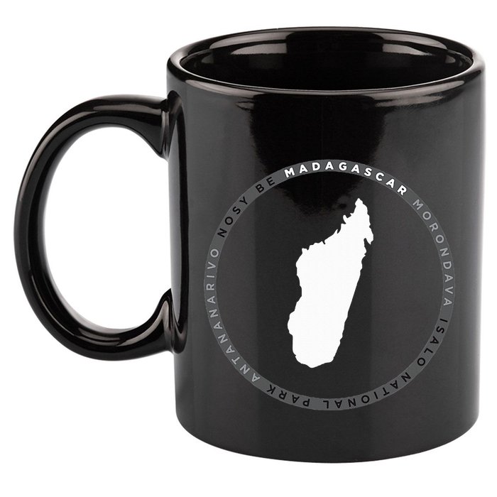 Madagascar Antananarivo Nosy Be Isalo Graphic 11oz C Handle Ceramic Mug