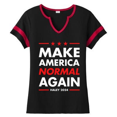 Make America Normal Again Haley 2024 Presidential Election Ladies Halftime Notch Neck Tee