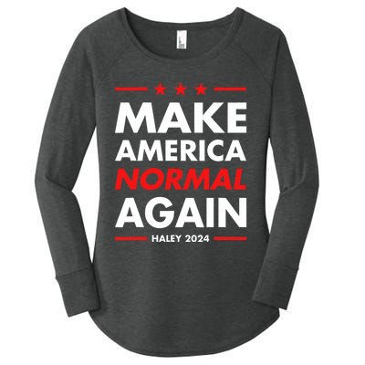 Make America Normal Again Haley 2024 Presidential Election Women's Perfect Tri Tunic Long Sleeve Shirt