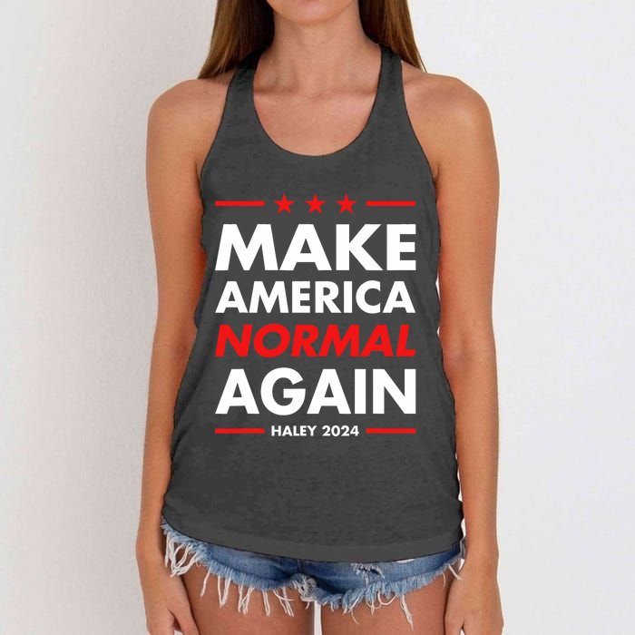 Make America Normal Again Haley 2024 Presidential Election Women's Knotted Racerback Tank