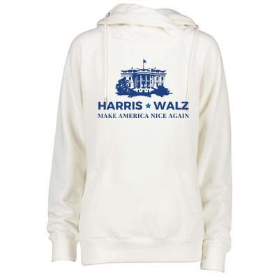 Make America Nice Again Harris Walz Womens Funnel Neck Pullover Hood