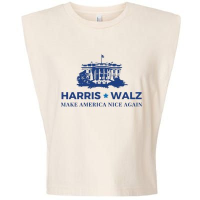 Make America Nice Again Harris Walz Garment-Dyed Women's Muscle Tee