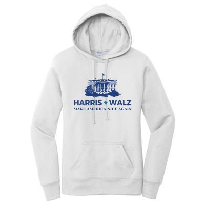 Make America Nice Again Harris Walz Women's Pullover Hoodie