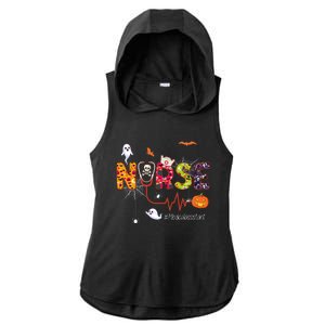 Medical Assistant Nurse Scary Halloween Ghost Spider Nursing Gift Ladies PosiCharge Tri-Blend Wicking Draft Hoodie Tank