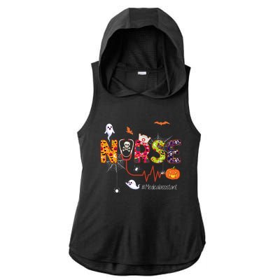 Medical Assistant Nurse Scary Halloween Ghost Spider Nursing Gift Ladies PosiCharge Tri-Blend Wicking Draft Hoodie Tank