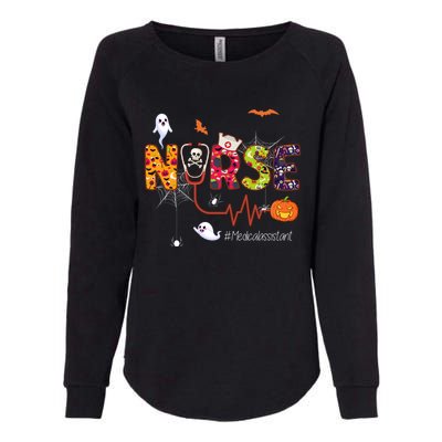 Medical Assistant Nurse Scary Halloween Ghost Spider Nursing Gift Womens California Wash Sweatshirt