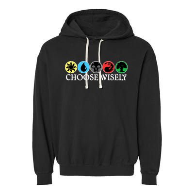 Mana Symbols Gathering Magic Choose Wisely  Garment-Dyed Fleece Hoodie