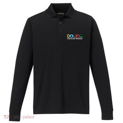 Mana Symbols Gathering Magic Choose Wisely  Performance Long Sleeve Polo