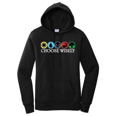 Mana Symbols Gathering Magic Choose Wisely  Women's Pullover Hoodie