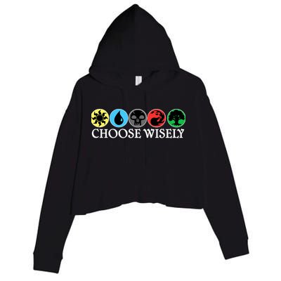 Mana Symbols Gathering Magic Choose Wisely  Crop Fleece Hoodie