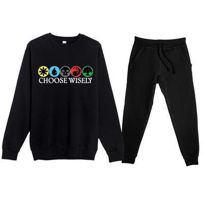 Mana Symbols Gathering Magic Choose Wisely  Premium Crewneck Sweatsuit Set